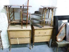 Two bamboo and lacquer chests of drawers together with four smaller pieces of bamboo furniture