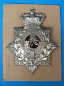A Victorian officer's helmet plate for the Derbyshire Rifle Volunteer Corps