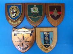 Five Rhodesian military plaques including Operation Grapple Midlands, 40 Commando Royal Marines,