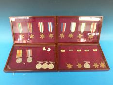 A collection of WWII medals including Defence medal, 1939-45 medal, 1939-45 Star, Atlantic Star,