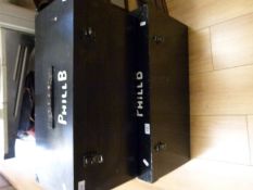 Two travelling boxes for travelling with birds, ex Gloucester Canary Show cages,