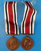 Two Special Constabulary medals, one George V stamped Wilfred R.