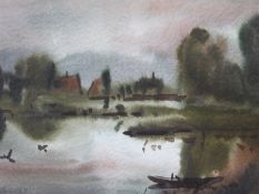 Z. Cosic (Croatian): Watercolour of a lake scene, signed lower left (22.