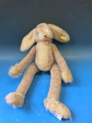 A Steiff mohair rabbit with jointed limbs,