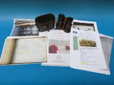 A cased pair of WWI binoculars engraved 'Lt A.