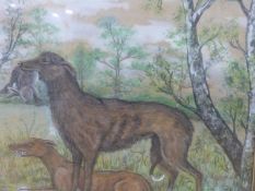 A watercolour of lurchers,