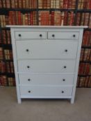 An Ikea Hemnes white chest of two over four drawers (W110 x D51 x H131cm)