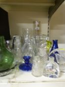 A collection of glassware including vases