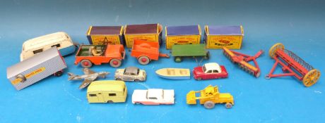 A collection of Dinky and Matchbox diecast model vehicles,