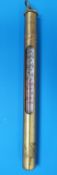 A Hardy England brass cased fisherman's thermometer, 14cm long.