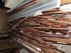 A very large collection of cane and carbon fibre fishing rod blanks.