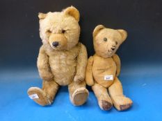 Two antique bears of high quality, possibly Steiff or Farnell with mohair body,