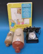 Two ceramic hot water bottles,