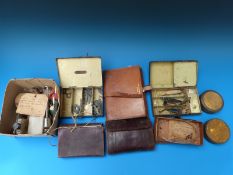 Three leather cast cases included the 'Houghton' cast case with chamois internal divisions