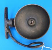 A Malloch's Patent side casting brass fishing reel
