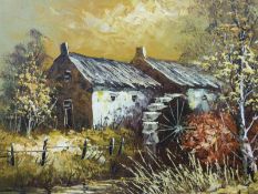 Three framed oils on canvas,