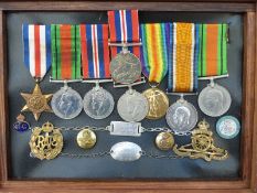 A father, son and son's wife medal group comprising WWI medals awarded to 2139 GNR J. Cole R.