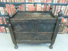 A carved hardwood marriage chest,
