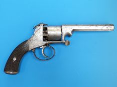 A Blanchard Tavistock 120 bore Webley open frame six shot revolver No.