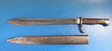 A WWI German 'butcher's blade' bayonet by F Reurt, W15 to spine, blade length 36.
