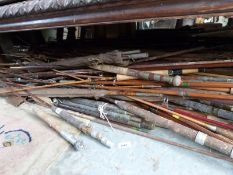A very large quantity of incomplete vintage fishing rods including the Garden Brook (complete rod)