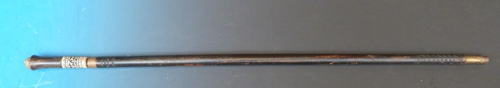 A horn-handled Indian sword stick