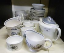 Susie Cooper for Wedgwood coffee and tea ware in Glen Mist pattern (approximately 12-place setting)