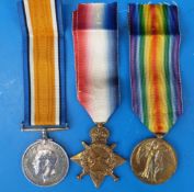 A trio of WWI medals awarded to M2 - 047474 Pte F.J. Formstone A.S.