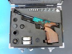 A Brno Co2 target pistol 177 calibre S/No 1656 in metal flight case