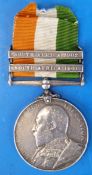 A Kings South African medal with 1901 and 1902 clasps, marked 5671 Pte H.