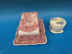 A Beswick 'Ballet' jam or honey pot and a Masons Vista cheese dish
