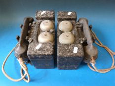 A pair of No 1 wind up military field telephones
