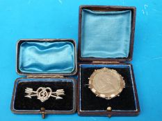 A rare cased silver Royal Army Medical Corps silver sweetheart brooch,