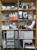 A large collection of collectors' plates and other ceramics to include a glass oil lamp,