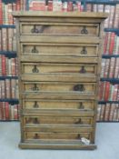 A pair of rustic chests of seven drawers with iron handles (W79 x D45 x H130cm)