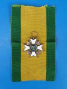 A Rhodesian Grand Officer of The Legion of Merit medal with wide green and yellow ribbon (unnamed)