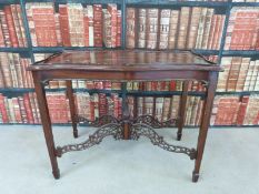 A shaped mahogany side or serving table,