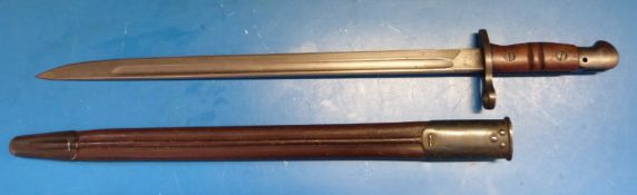 A WWI US bayonet, 1917 to blade, 43cm blade length,