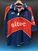 A Somerset cricket shirt signed by Keith Parsons