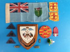 A collection of rare Rhodesian military cloth badges, insignia,