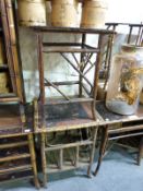Two oriental bamboo and lacquer side tables,