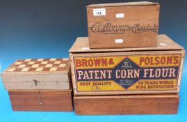 Advertising boxes including Brown & Polson's Patent Cornflour,