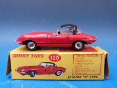 Dinky Toys diecast model Jaguar 'E' type, 120, in original box.