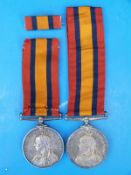 A very rare pair of Queens South Africa medals awarded to sisters Miss Nellie Hale and Miss Edith