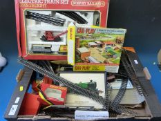 A collection of Hornby 00 gauge locomotives, carriages and wagons to include Flying Scotsman,