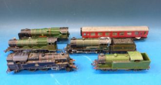 A collection of Hornby Dublo and other locomotives, carriages,