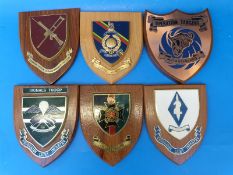 Six Rhodesian military plaques including Operation Tangent, Matabeleland, Rhodesian Light Infantry,