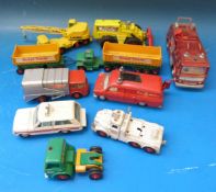 A collection of Dinky and Matchbox diecast model vehicles,