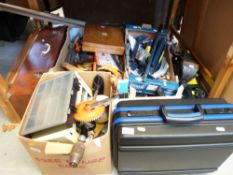 A large quantity of tools, mainly hand tools including pliers, spanners, sockets, jack, vice,