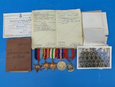 WITHDRAWN    Group of five WW2 medals awarded to Harry Owen, including three Stars, 1939-45 medal,